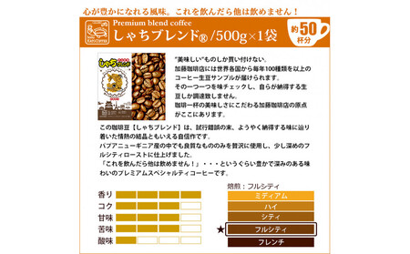 しゃちブレンド2種飲み比べセット 豆のまま 1kg(500g×2袋)