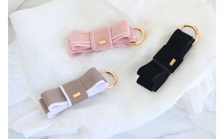 リボンチャーム　【ベージュピンク】