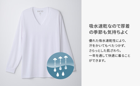 【男性用 LLサイズ ベージュ】ReDリカバリーウェア Vネックインナー長袖 疲労回復 血行促進 一般医療機器 バイタルテック
