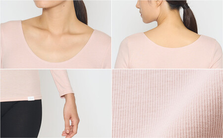 【ブラック SSサイズ】リファ バイタルテック モイストリブ Uネックロングスリーブインナー