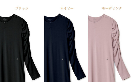 【ブラック Sサイズ】リファ バイタルテック モイストスムース ギャザースリーブマキシレングスシャツ