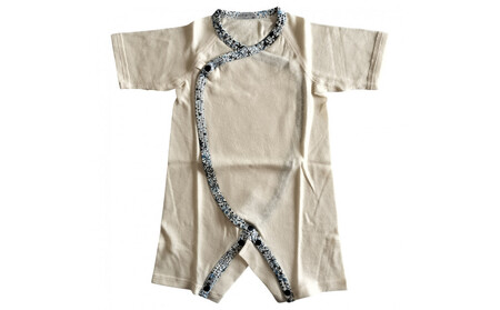 オーガニックコットンベビー肌着2種&バスローブセット(ネイビー)