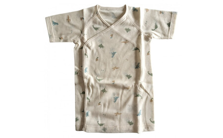 オーガニックコットンベビーウェア3点セット(恐竜プリント)