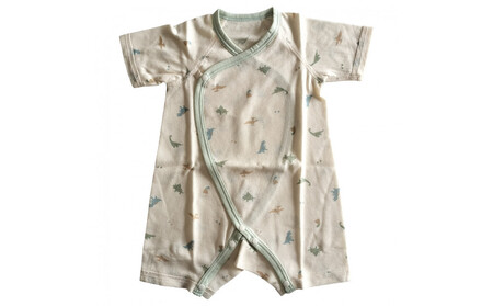 オーガニックコットンベビーウェア3点セット(恐竜プリント)