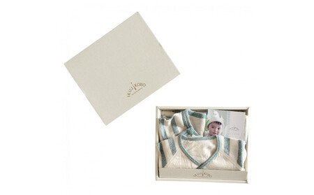 オーガニックコットンベビーウェア2点セット(動物刺しゅう付き・ワニ)