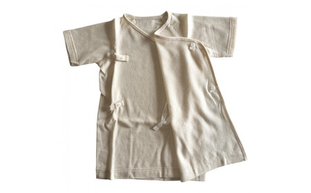 オーガニックコットンベビーウェア2点セット(無地・アイボリー)