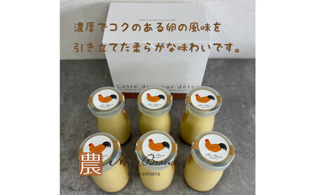 名古屋コーチン卵　プリン（６個入り）