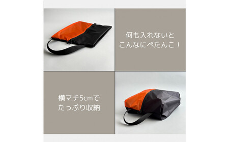 【Mサイズ・橙色】軽量ナイロンシューズケース　着替えポーチ　上靴袋