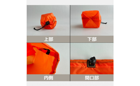 【XS 0.5L・オレンジ】　手のひらサイズの軽量ナイロン巾着袋