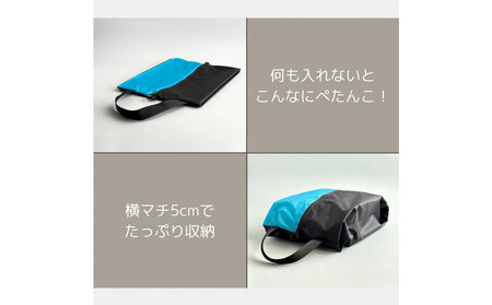 【Mサイズ・水色】軽量ナイロンシューズケース　着替えポーチ　上靴袋