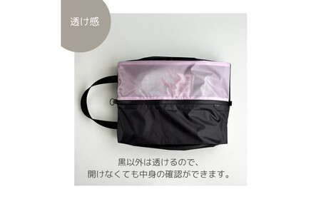 【Mサイズ・ラベンダー】軽量ナイロンシューズケース　着替えポーチ　上靴袋