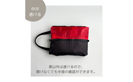 【Sサイズ・赤】ガバッと開く!撥水ナイロン上履き袋 シューズケース 着替え入れ