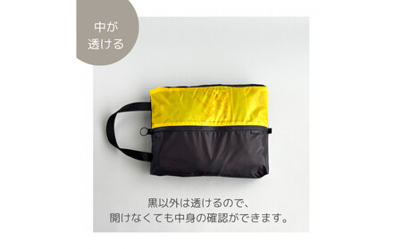 【Sサイズ・黄色】ガバッと開く！撥水ナイロン上履き袋　シューズケース　着替え入れ