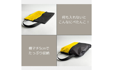 【Sサイズ・黄色】ガバッと開く！撥水ナイロン上履き袋　シューズケース　着替え入れ