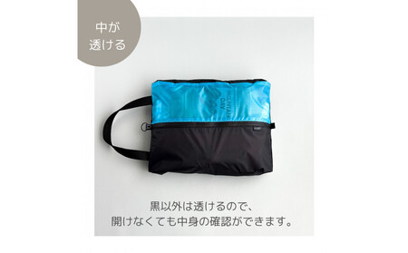 【Sサイズ・水色】ガバッと開く!撥水ナイロン上履き袋 シューズケース 着替え入れ