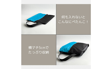 【Sサイズ・水色】ガバッと開く!撥水ナイロン上履き袋 シューズケース 着替え入れ