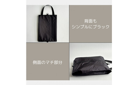 【Sサイズ・黒】ガバッと開く!撥水ナイロン上履き袋 シューズケース 着替え入れ