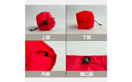 【XS 0.5L・赤】　手のひらサイズの軽量ナイロン巾着袋