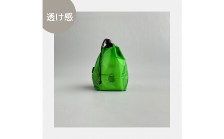 【XS 0.5L・緑】　手のひらサイズの軽量ナイロン巾着袋