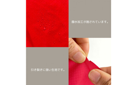 【赤】ナイロン化粧ポーチ　内ポケット付き