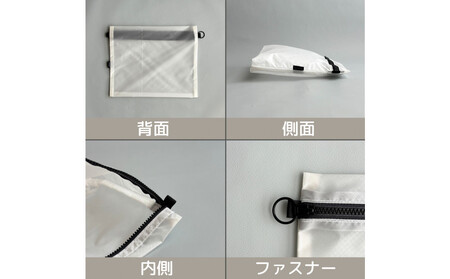 【白】A5サイズが入る軽いナイロンフラットポーチ　旅行用　着替え