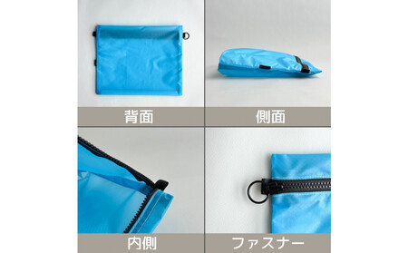 【水色】A5サイズが入る軽いナイロンフラットポーチ 旅行用 着替え
