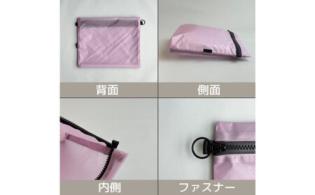 【ラベンダー】A5サイズが入る軽いナイロンフラットポーチ 旅行用 着替え