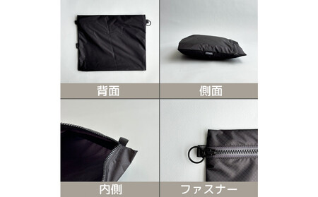 【黒】A5サイズが入る軽いナイロンフラットポーチ　旅行用　着替え