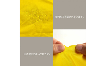 【黄色】ナイロン化粧ポーチ　内ポケット付き