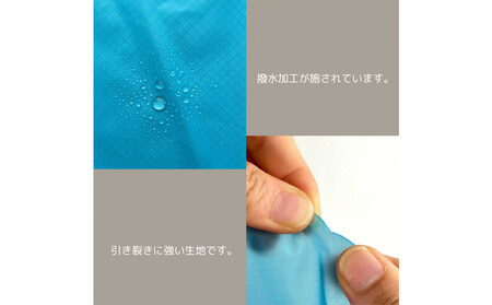 【水色】ナイロン化粧ポーチ　内ポケット付き