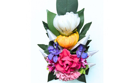 国家検定一級デザイナーのプリザーブドフラワー仏花1基 L