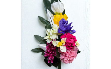 国家検定一級デザイナーのプリザーブドフラワー仏花1基 M