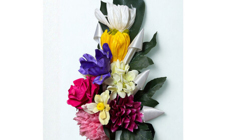 国家検定一級デザイナーのプリザーブドフラワー仏花1基 M