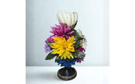 国家検定一級デザイナーのアーティシャルフラワー仏花1基 S