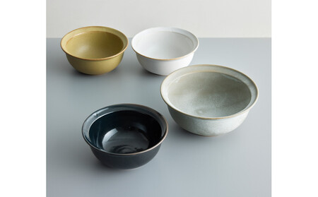 Tableware Deep Bowl Rimペアセット14cm 乳白