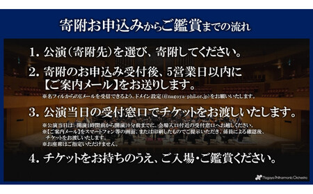 【文化振興事業寄附金専用】【名古屋フィルハーモニー交響楽団】1月17日(土)第541回定期演奏会「特別鑑賞券(A席)」