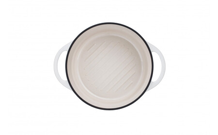 オーブンポットラウンド 22cm 浅型　シェフモデル　【パールホワイト】