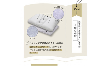 Hピロー  読書枕HONTOシリーズ【ウェーブ（イエロー）】