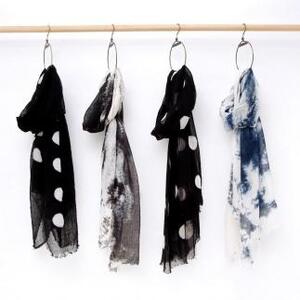 【青霧】名古屋黒紋付染めストール（知多木綿）