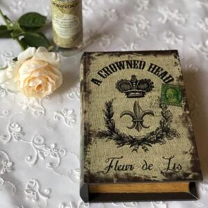 アンティークブックボックス プリザーブドフラワー・クラウンポール　グリーン