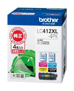 新品ブラザー純正 LC412XL-4PK 大容量インク 4色パック
