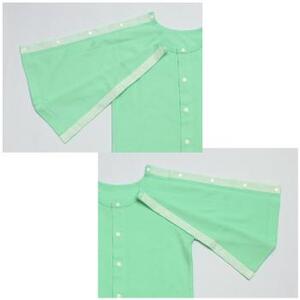 【日本製】点滴対応 両肩スナップ・パジャマ(ブルー)