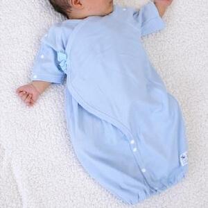 【日本製】予防接種を受ける時 便利なベビー服 ツーウェイオール(ブルー)