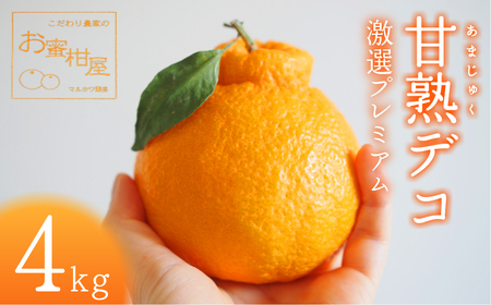 ≪先行予約≫ 完熟しらぬい『甘熟デコ』厳選プレミアム レギュラー箱 ４kg デコポン