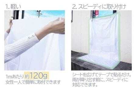 防水シート(注意喚起プリント入り)　140cm x 100cm（日本製）