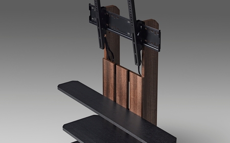 朝日木材 キャスター付きフロアスタンド690 ダークブラウン×ブラック