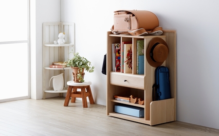 朝日木材 ランドセルラック ナチュラル ≪LPM-8060ST-NA≫ランドセル収納 ランドセル用棚 小学生 キャスター付き 子供部屋 フック付き おしゃれ シンプル 入学 ランドセル ウッド 60000円 愛知県 豊橋市　家具 シンプル家具 おしゃれ家具 リビング家具 家具メーカー        