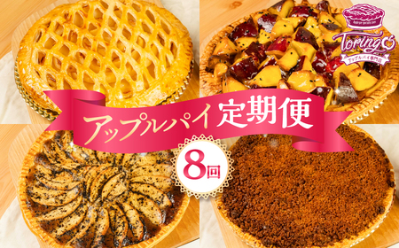 アップルパイ定期便 8回（ホール 1枚）冷凍 りんご アップルパイ スイーツ デザート 甘い 人気 豊橋市 果物 