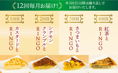 アップルパイ定期便 12回（ホール 1枚）冷凍 りんご アップルパイ スイーツ デザート 甘い 人気 豊橋市 果物