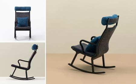 ロッキングチェア ロッコノレム 本体：ブルーブラック/座面：スムージーグリーン